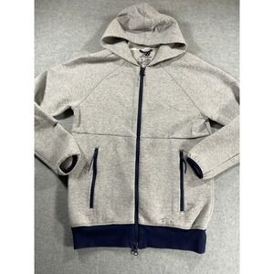 New Balance Mens Full Zip Hoodie Gray Navy Blue Athletic Sweatshirt Small 2247
